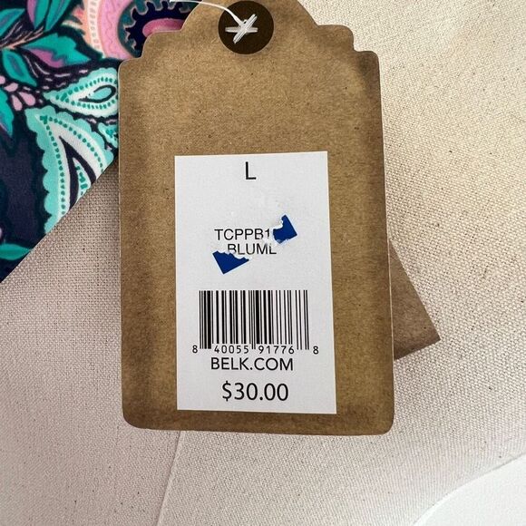 True Craft High Neck Reversible Bikini Top Size Large Paisley Floral and Striped - Picture 9 of 12